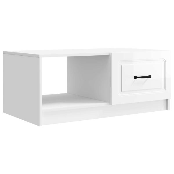 Couchtisch Hochglanz Weiß 90 x 50 x 37 cm Holzwerkstoff