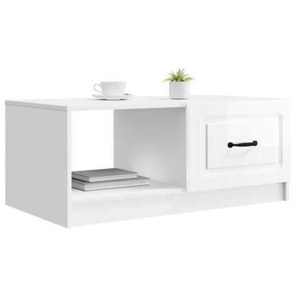 Couchtisch Hochglanz Weiß 90 x 50 x 37 cm Holzwerkstoff