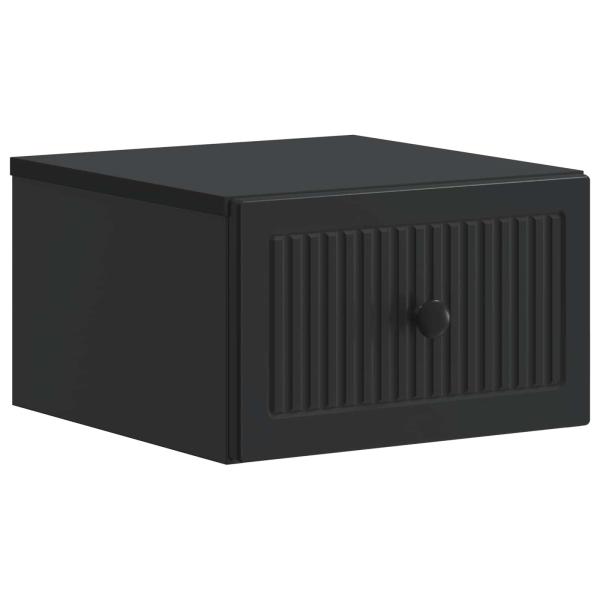 Wandmontierter Nachttisch Schwarz 33 x 34,5 x 20 cm