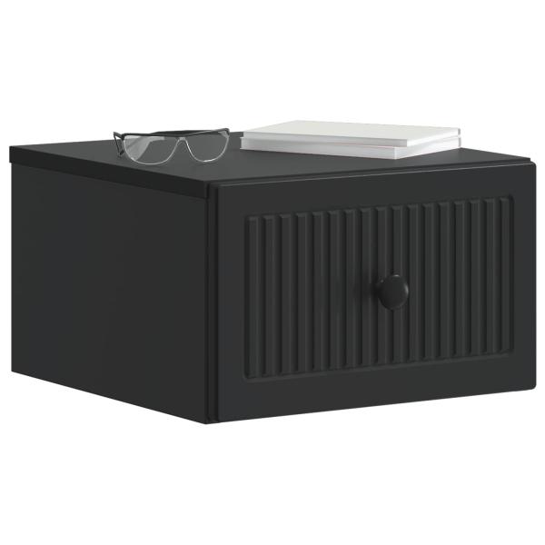 Wandmontierter Nachttisch Schwarz 33 x 34,5 x 20 cm
