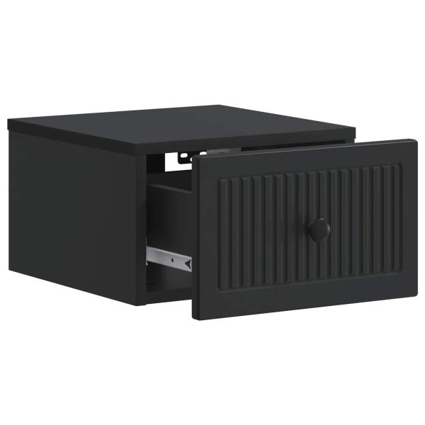 Wandmontierter Nachttisch Schwarz 33 x 34,5 x 20 cm