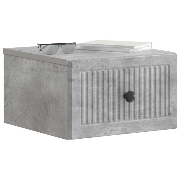 Wandmontierter Nachttisch Betongrau 33 x 34,5 x 20 cm
