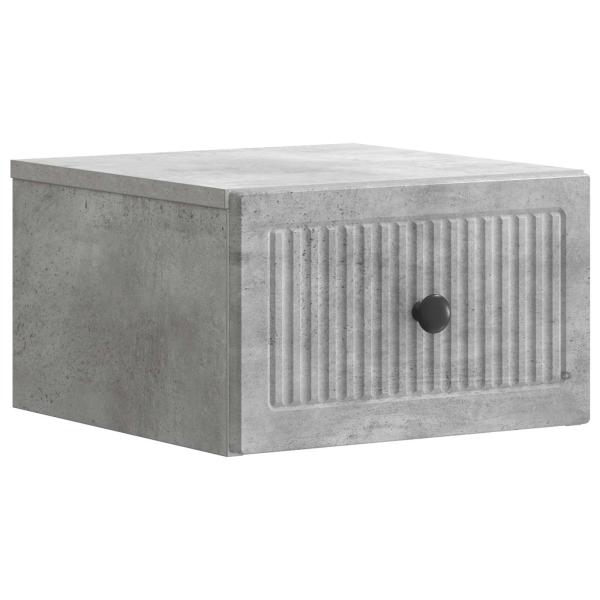 Wandmontierter Nachttisch 2 Stk. Betongrau 33 x 34,5 x 20 cm