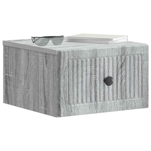 Wandmontierter Nachttisch 2 Stk. Sonoma-Grau 33 x 34,5 x 20 cm