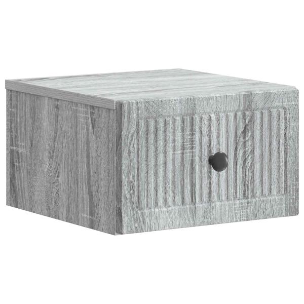 Wandmontierter Nachttisch 2 Stk. Sonoma-Grau 33 x 34,5 x 20 cm