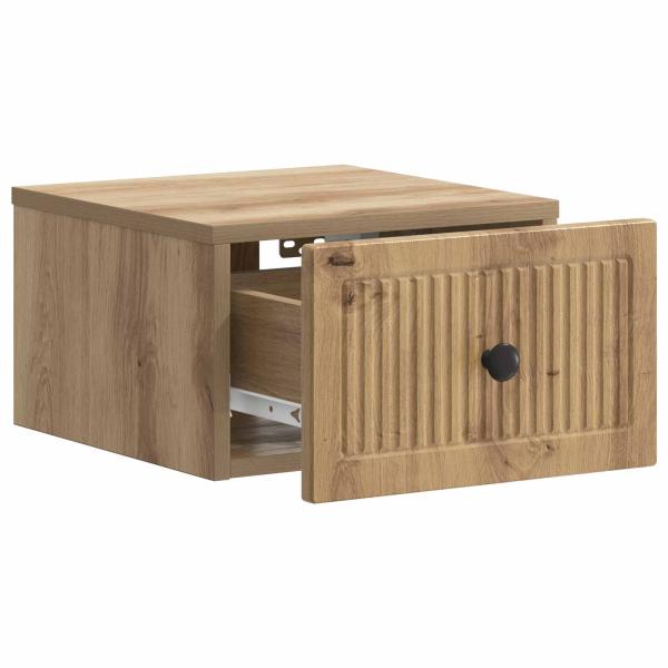 Wandmontierter Nachttisch Artisan-Eiche 33 x 34,5 x 20 cm