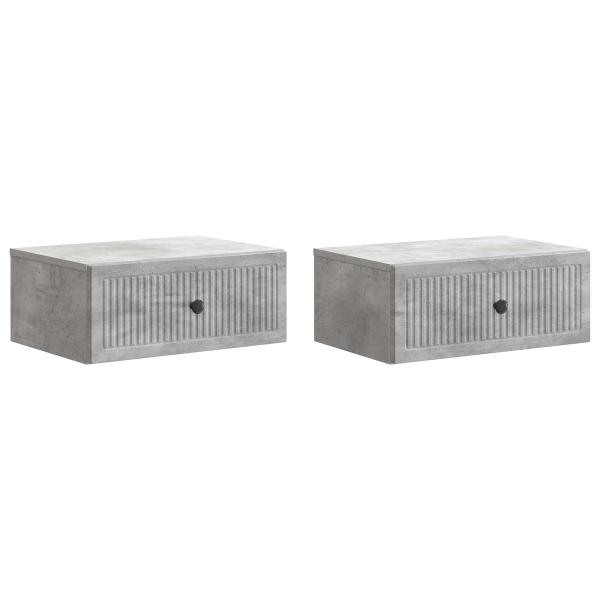 Nachttisch 2 Stk. Betongrau 49 x 34,5 x 20 cm Holzwerkstoff