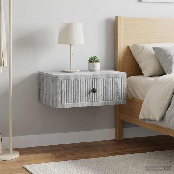 ARDEBO.de - Nachttisch 2 Stk. Sonoma-Grau 49 x 34,5 x 20 cm Holzwerkstoff