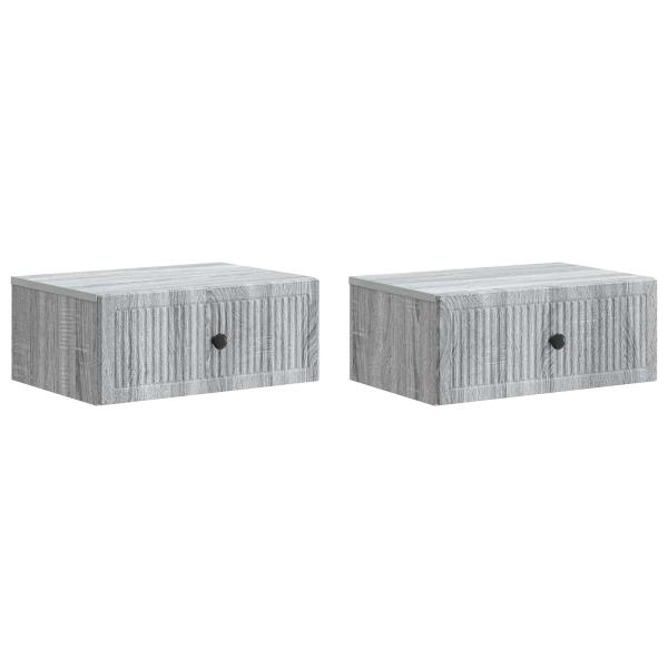 Nachttisch 2 Stk. Sonoma-Grau 49 x 34,5 x 20 cm Holzwerkstoff