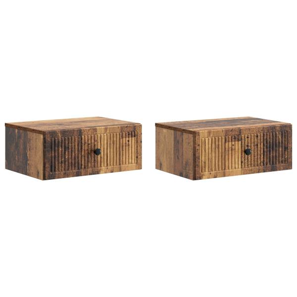 Nachttisch 2 Stk. Altholz 49 x 34,5 x 20 cm Holzwerkstoff
