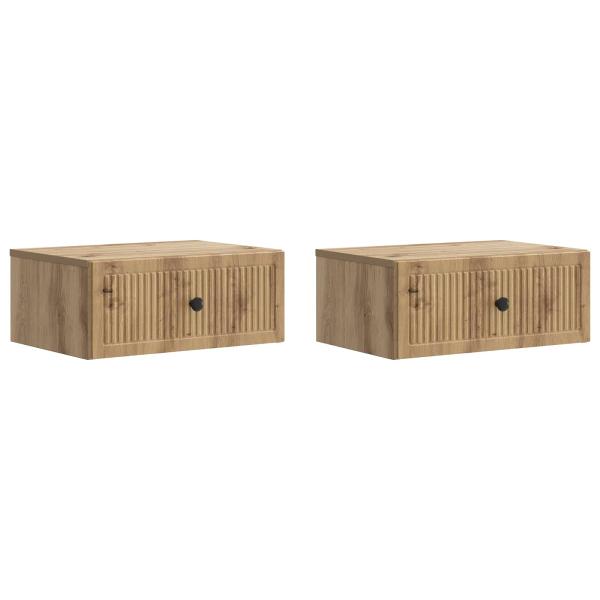 Nachttisch 2 stk. Artisan-Eiche 49 x 34,5 x 20 cm Holzwerkstoff