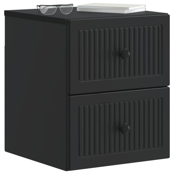 Wandmontierter Nachttisch Schwarz 33 x 34,5 x 40 cm