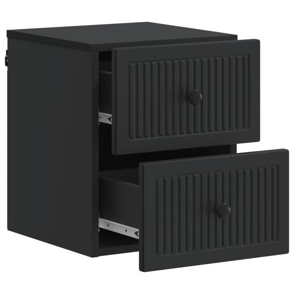 Wandmontierter Nachttisch Schwarz 33 x 34,5 x 40 cm
