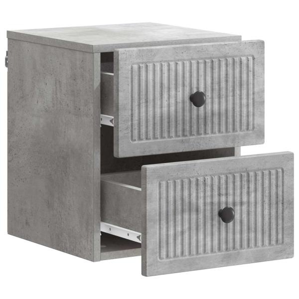 Wandmontierter Nachttisch Betongrau 33 x 34,5 x 40 cm