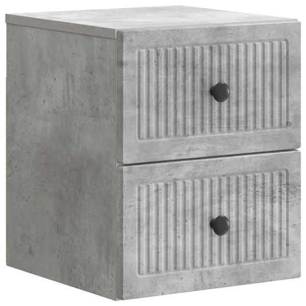 Wandmontierter Nachttisch 2 Stk. Betongrau 33 x 34,5 x 40 cm