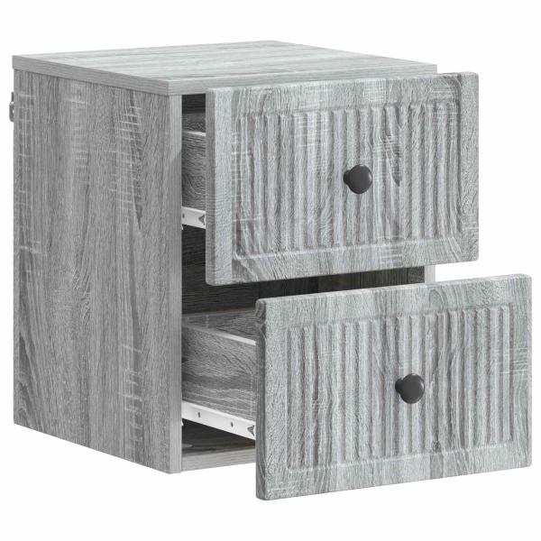 Wandmontierter Nachttisch Sonoma-Grau 33 x 34,5 x 40 cm