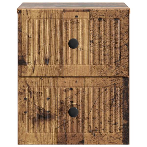 Wandmontierter Nachttisch Altholz 33 x 34,5 x 40 cm