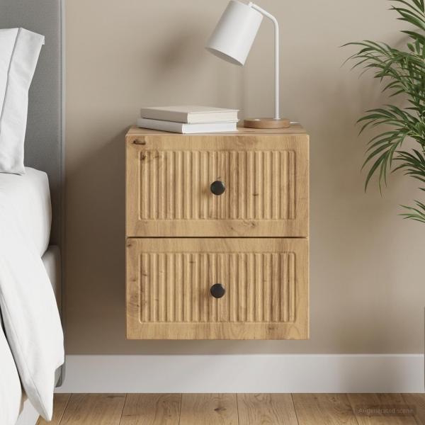 ARDEBO.de - Wandmontierter Nachttisch Artisan-Eiche 33 x 34,5 x 40 cm