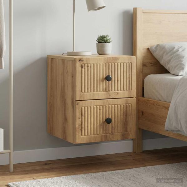 Wandmontierter Nachttisch 2 stk. Artisan-Eiche