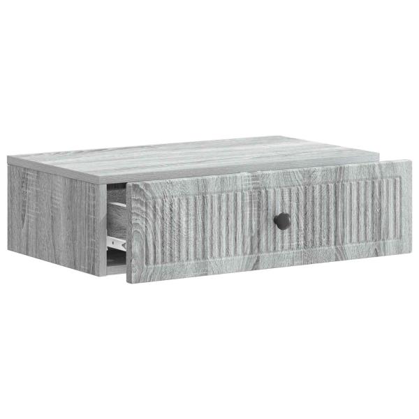 Wandmontierter Beistelltisch Graues Sonoma 59 x 34,5 x 17 cm