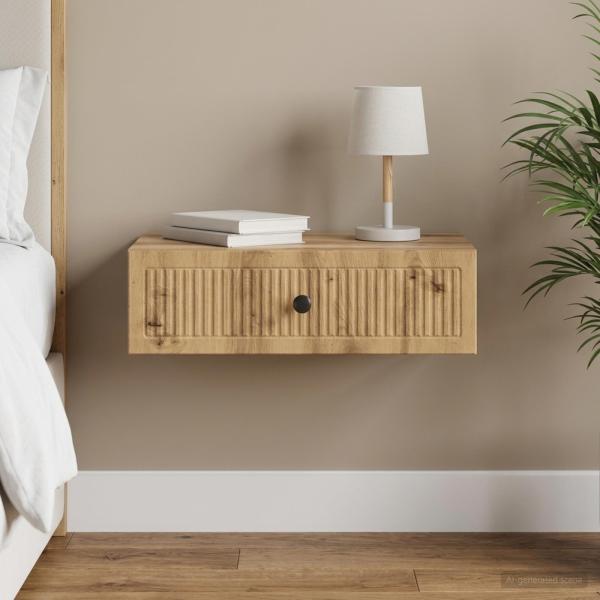 ARDEBO.de - Wandmontierter Beistelltisch 59 x 34,5 x 17 cm Holzwerkstoff