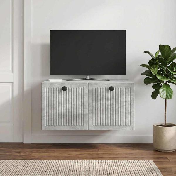 Wandmontierter TV-Schrank Betongrau 59,5 x 41 x 30 cm
