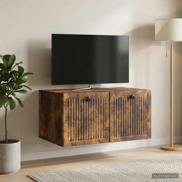 ARDEBO.de - Wandmontierter TV-Schrank Geräucherte Eiche 59,5 x 41 x 30 cm