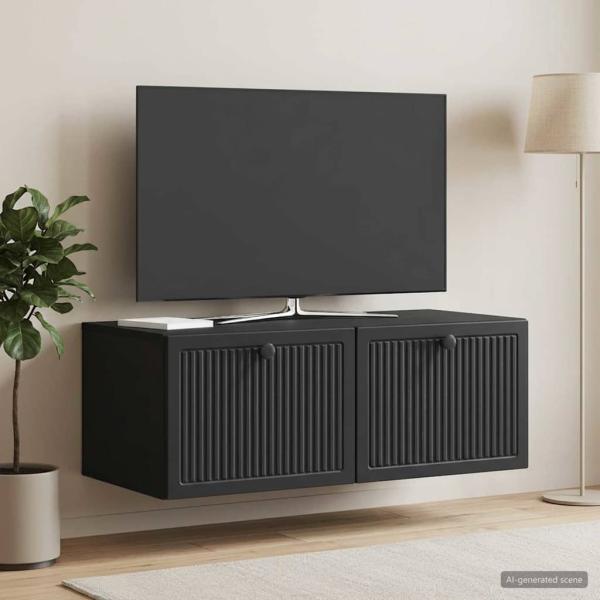 ARDEBO.de - Wandmontierter TV-Schrank Schwarz 78,5 x 41 x 30 cm