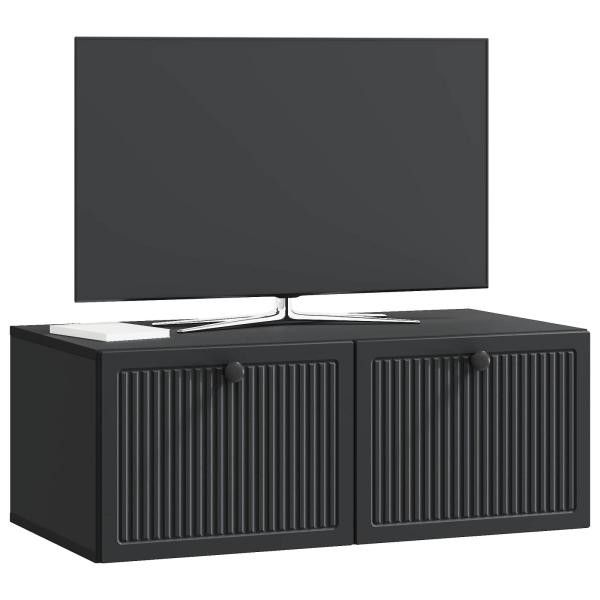 Wandmontierter TV-Schrank Schwarz 78,5 x 41 x 30 cm
