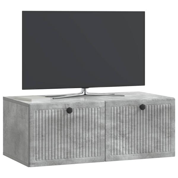 Wandmontierter TV-Schrank Betongrau 78,5 x 41 x 30 cm
