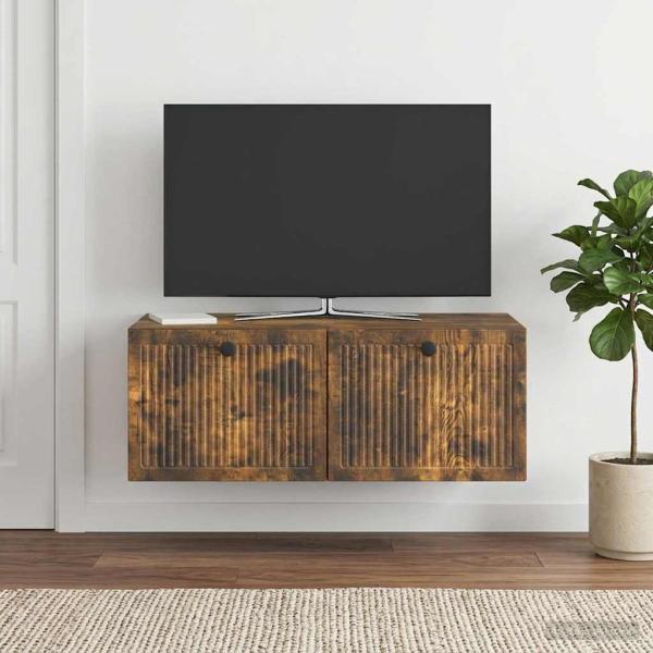 ARDEBO.de - Wandmontierter TV-Schrank Geräucherte Eiche 78,5 x 41 x 30 cm