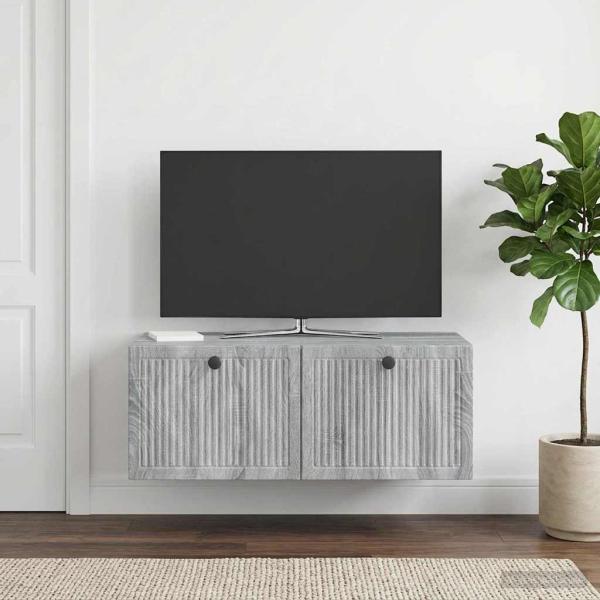 ARDEBO.de - Wandmontierter TV-Schrank Graues Sonoma 78,5 x 41 x 30 cm