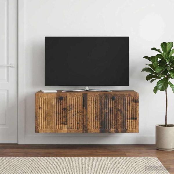 ARDEBO.de - Wandmontierter TV-Schrank Altholz 78,5 x 41 x 30 cm