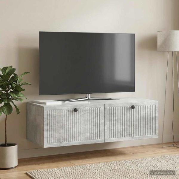 Wandmontierter TV-Schrank Betongrau 98 x 41 x 30 cm
