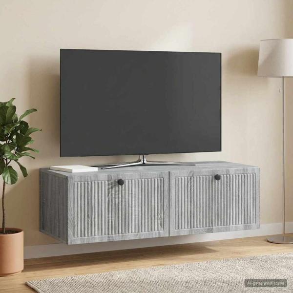 ARDEBO.de - Wandmontierter TV-Schrank Graues Sonoma 98 x 41 x 30 cm
