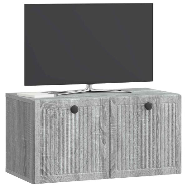 Wandmontierter TV-Schrank Graues Sonoma 59,5 x 31 x 30 cm