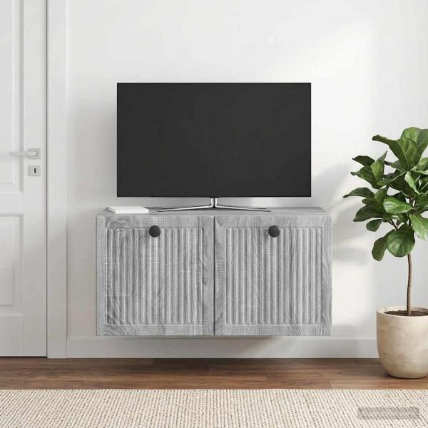 Wandmontierter TV-Schrank Graues Sonoma 59,5 x 31 x 30 cm