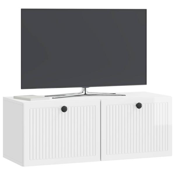 Wandmontierter TV-Schrank Hochglanz Weiß 78,5 x 31 x 30 cm