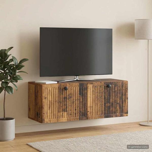 ARDEBO.de - Wandmontierter TV-Schrank Altholz 78,5 x 31 x 30 cm