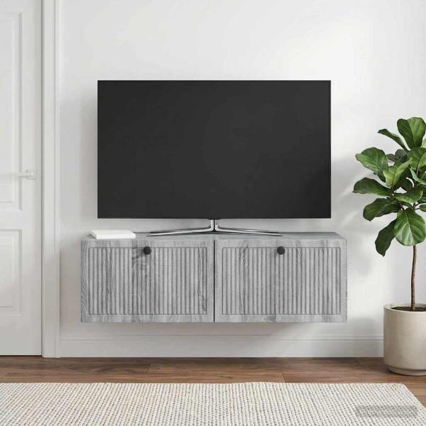ARDEBO.de - Wandmontierter TV-Schrank Graues Sonoma 98 x 31 x 30 cm