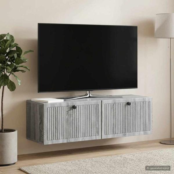 Wandmontierter TV-Schrank Graues Sonoma 98 x 31 x 30 cm