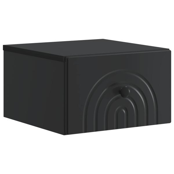 Wandmontierter Nachttisch Schwarz 33 x 34,5 x 20 cm