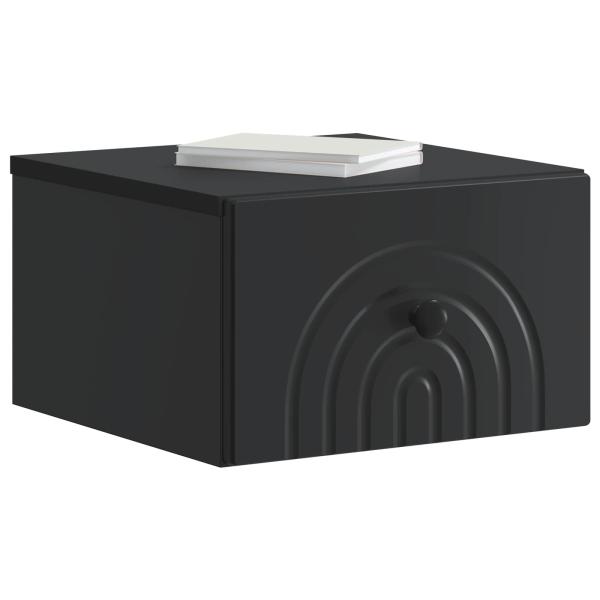 Wandmontierter Nachttisch Schwarz 33 x 34,5 x 20 cm