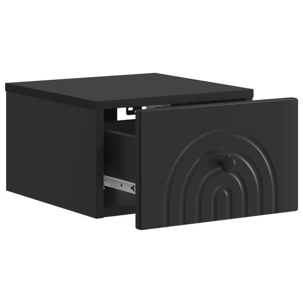 Wandmontierter Nachttisch Schwarz 33 x 34,5 x 20 cm