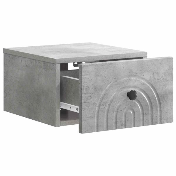 Wandmontierter Nachttisch Betongrau 33 x 34,5 x 20 cm