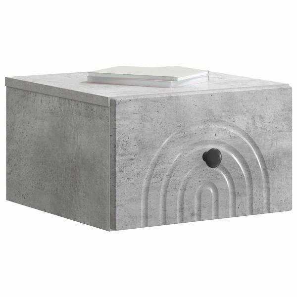 Wandmontierter Nachttisch 2 stk. Betongrau 33 x 34,5 x 20 cm
