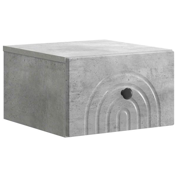 Wandmontierter Nachttisch 2 stk. Betongrau 33 x 34,5 x 20 cm