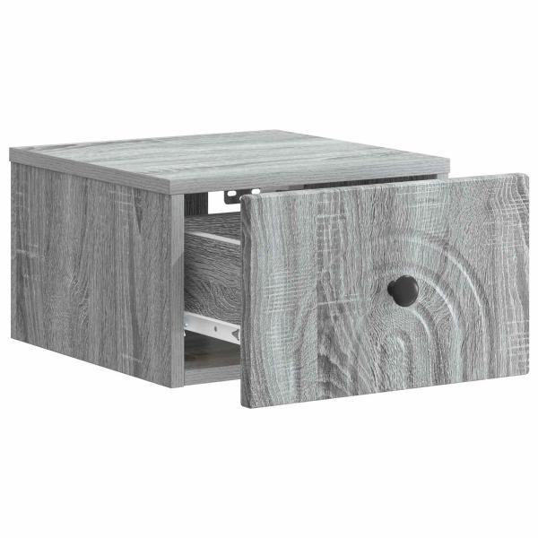 Wandmontierter Nachttisch Graues Sonoma 33 x 34,5 x 20 cm