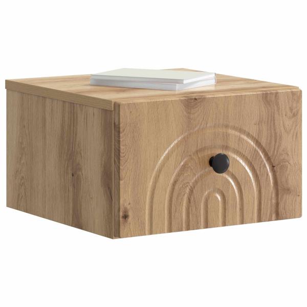Wandmontierter Nachttisch 2 stk. Artisan-Eiche