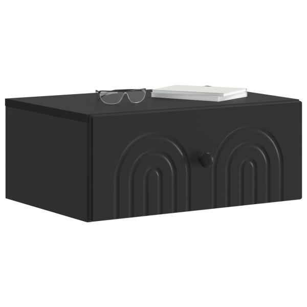 Wandmontierter Nachttisch 2 Stk. Schwarz 49 x 34,5 x 20 cm